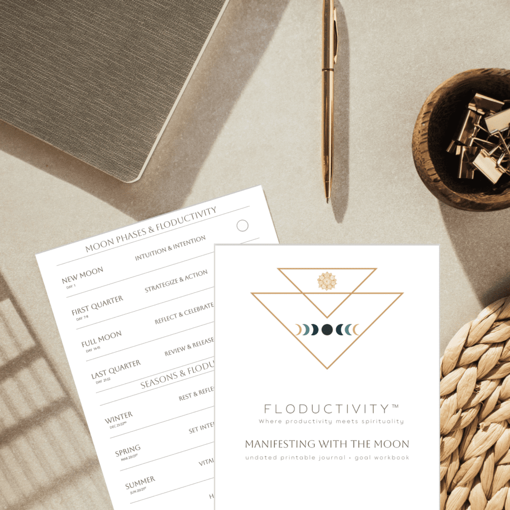 manifesting with the moon printable Mock up