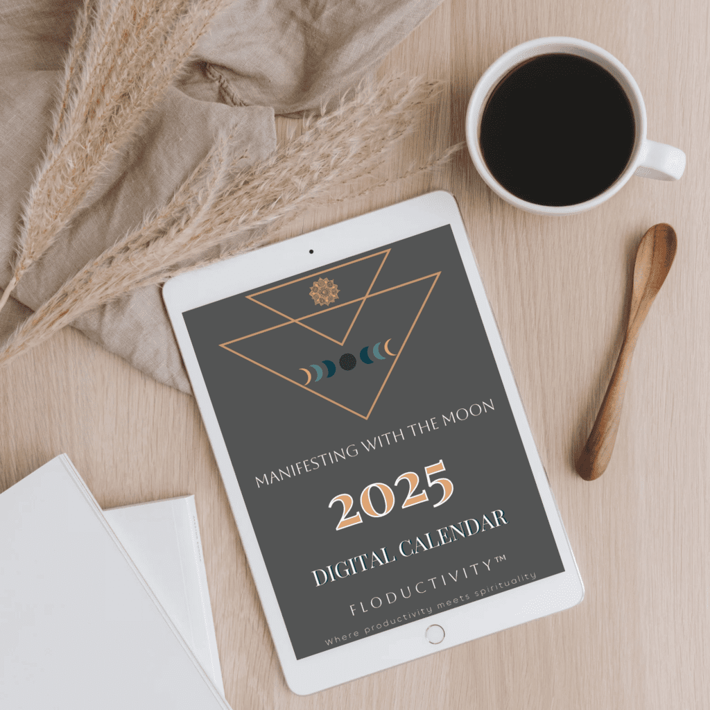 2025 manifesting with the moon calendar mockup