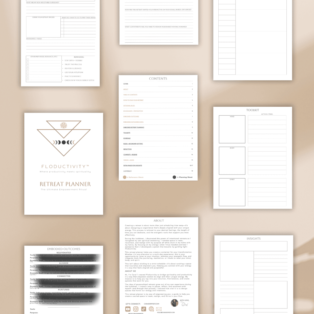 Floductivity retreat planner mockup